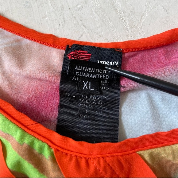 Versace Sport Y2K Retro Diagonal Stripes Colorful Funky Tank Top Size XL - Picture 9 of 11